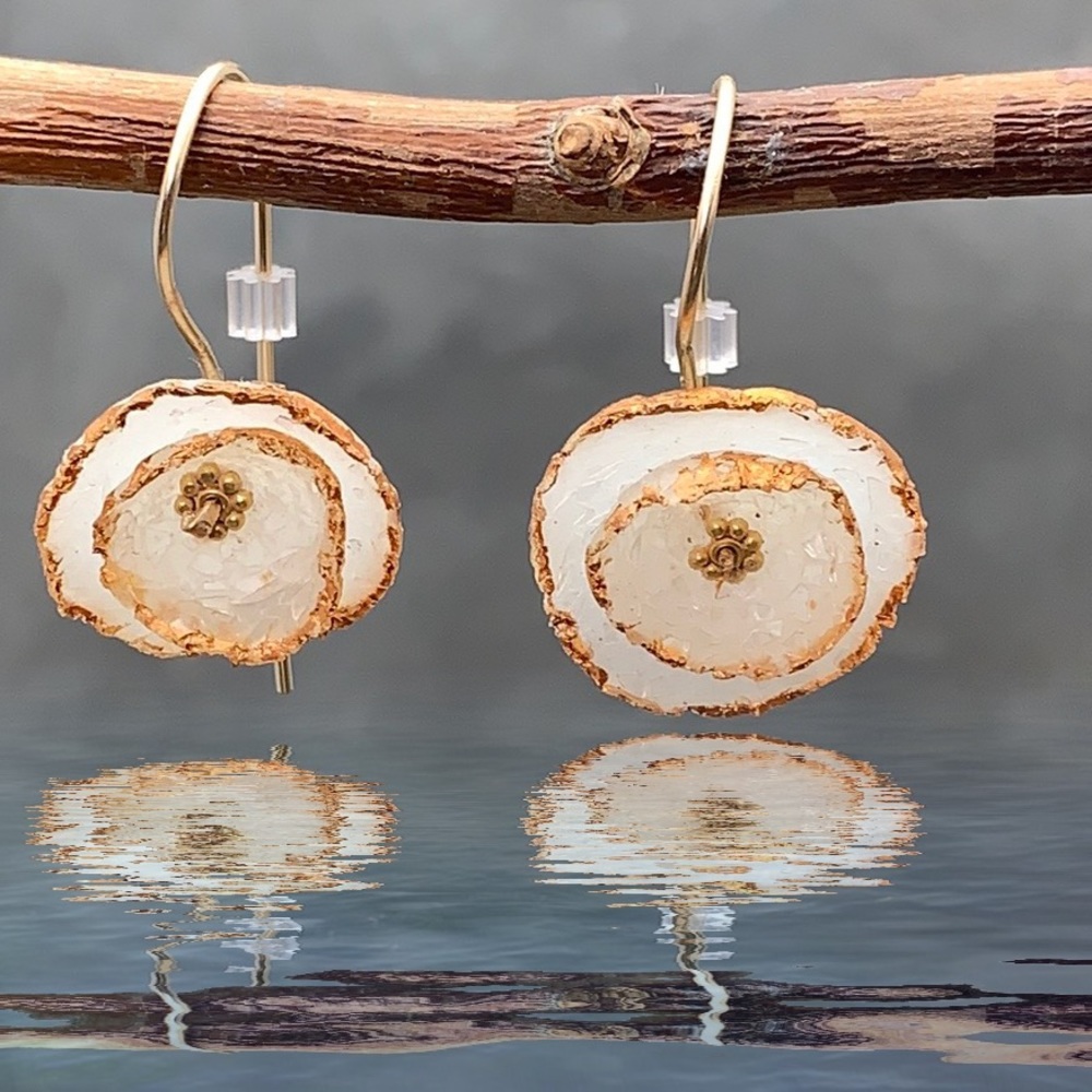 Diamond Dust handmade circle earrings - Picture 3 of 5